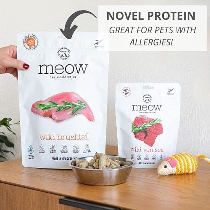 Meow Wild Brushtail Freeze-Dried Raw Cat Food: High Protein, Natural, Limited Ingredient Mixer, Topper, or Treat - 9.9 Oz