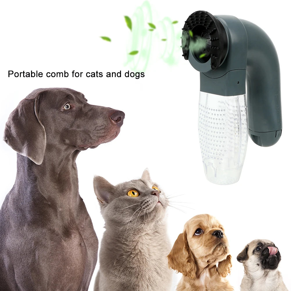 Portable Pet Hair Vacuum: Electric massage, cleaning tool.