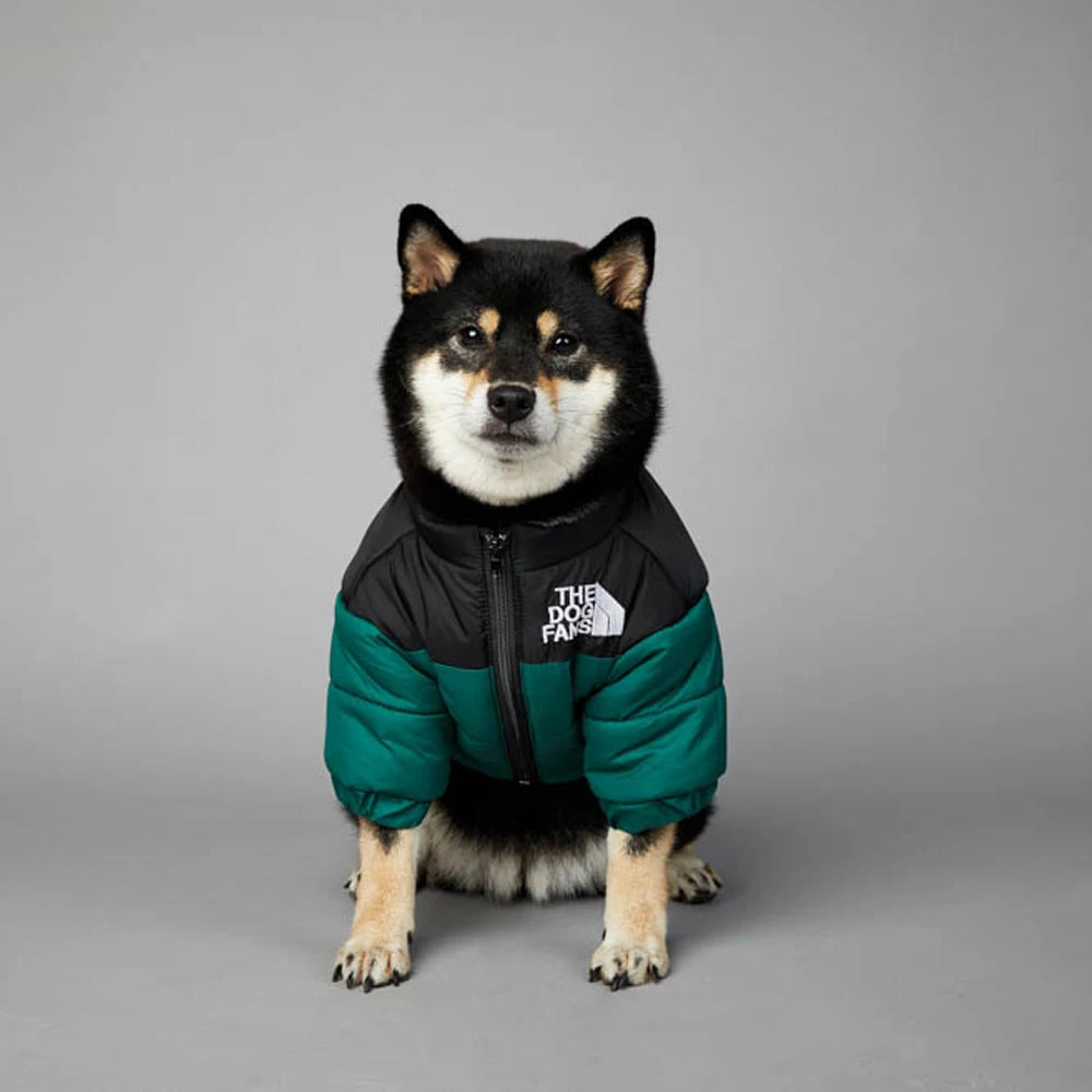 Logo Pet Supplies: Designer reflective jacket, reversible, winter attire.