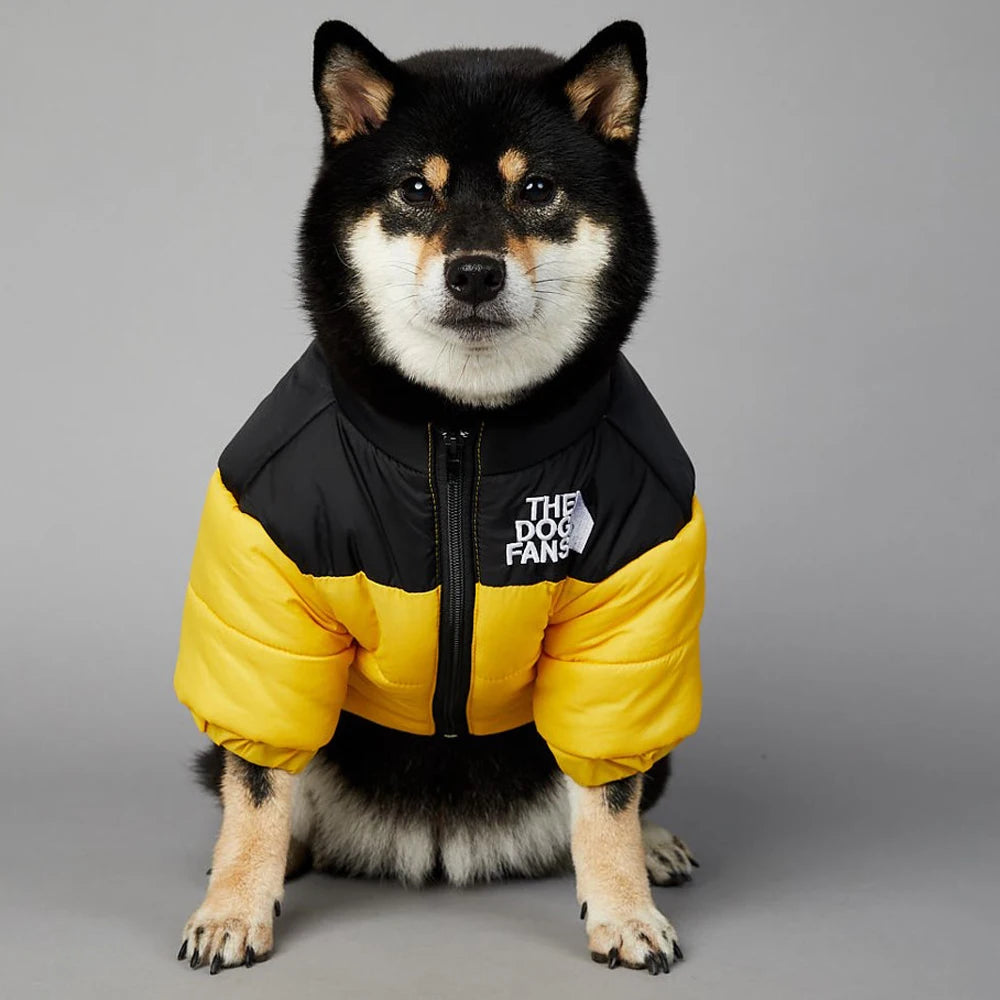 Logo Pet Supplies: Designer reflective jacket, reversible, winter attire.