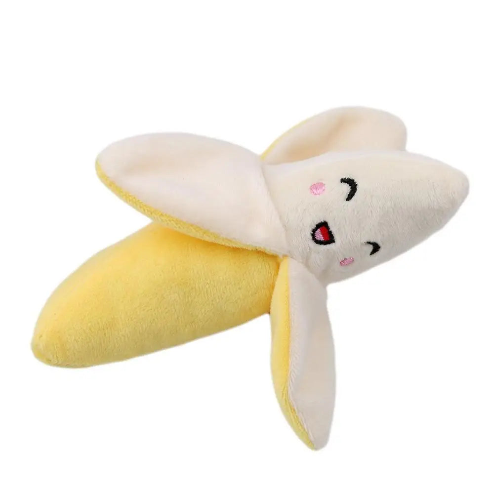 Plush Banana Dog Toy: Interactive Squeaky Fruit Toy