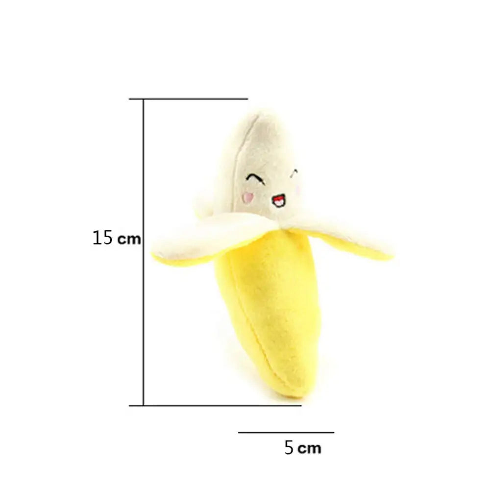 Plush Banana Dog Toy: Interactive Squeaky Fruit Toy