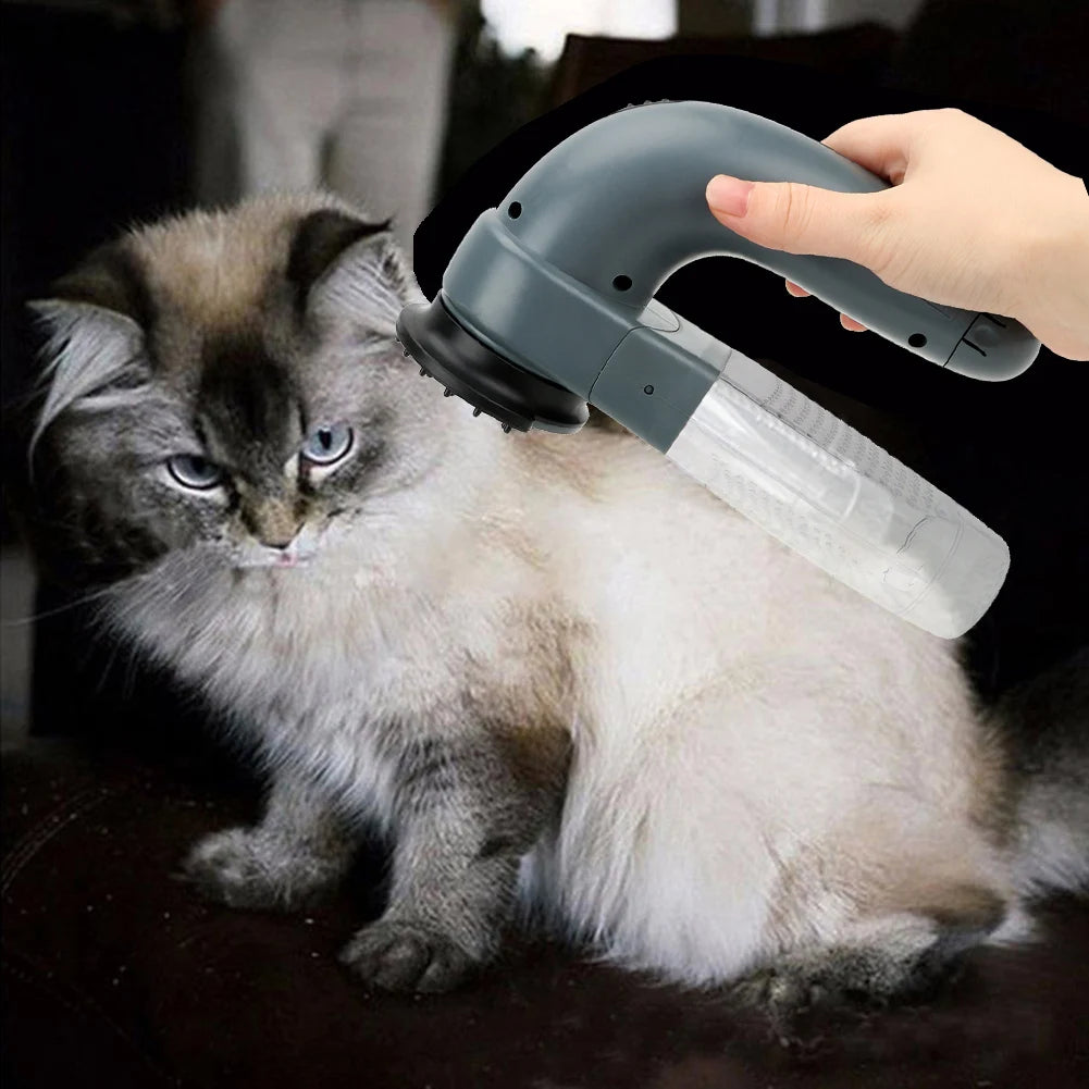 Portable Pet Hair Vacuum: Electric massage, cleaning tool.