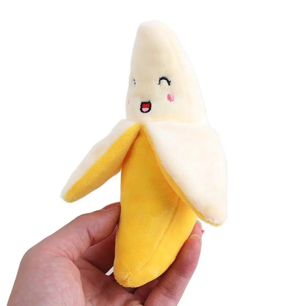 Plush Banana Dog Toy: Interactive Squeaky Fruit Toy