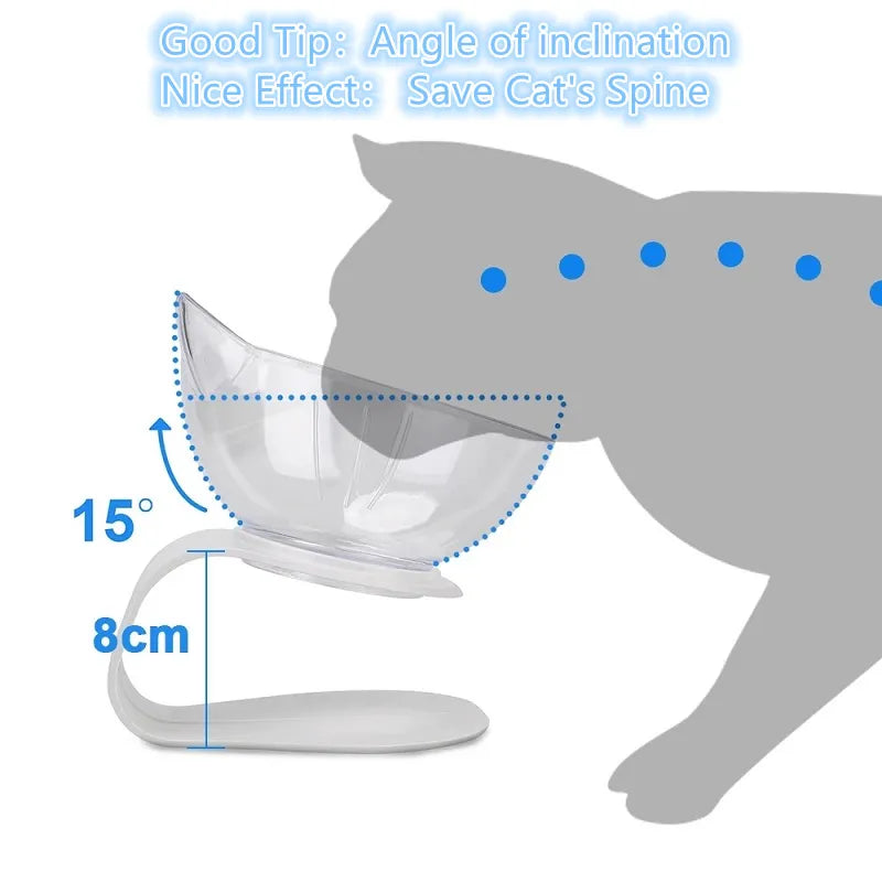 Non-Slip Double Cat Bowl: Inclination Stand, Feeder Kitten Supplies