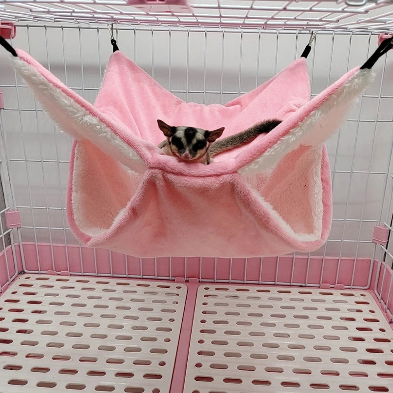 Double-Layer Hamster Hammock: Plush sleeping bag for small pets.