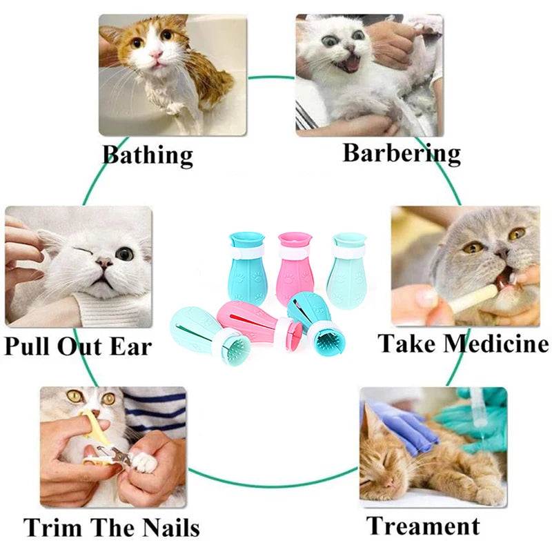 Anti-Bite Cat Bath Bag: Adjustable protection for cat grooming.