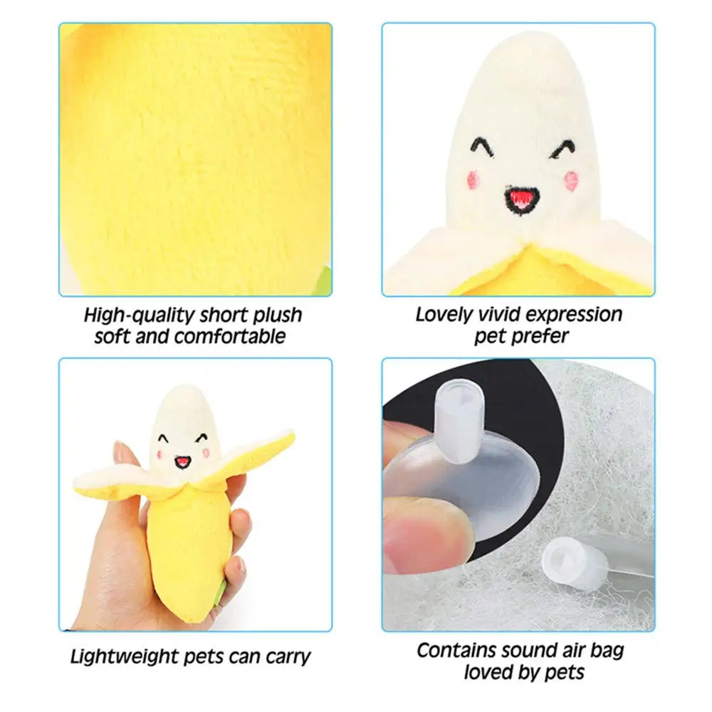 Plush Banana Dog Toy: Interactive Squeaky Fruit Toy