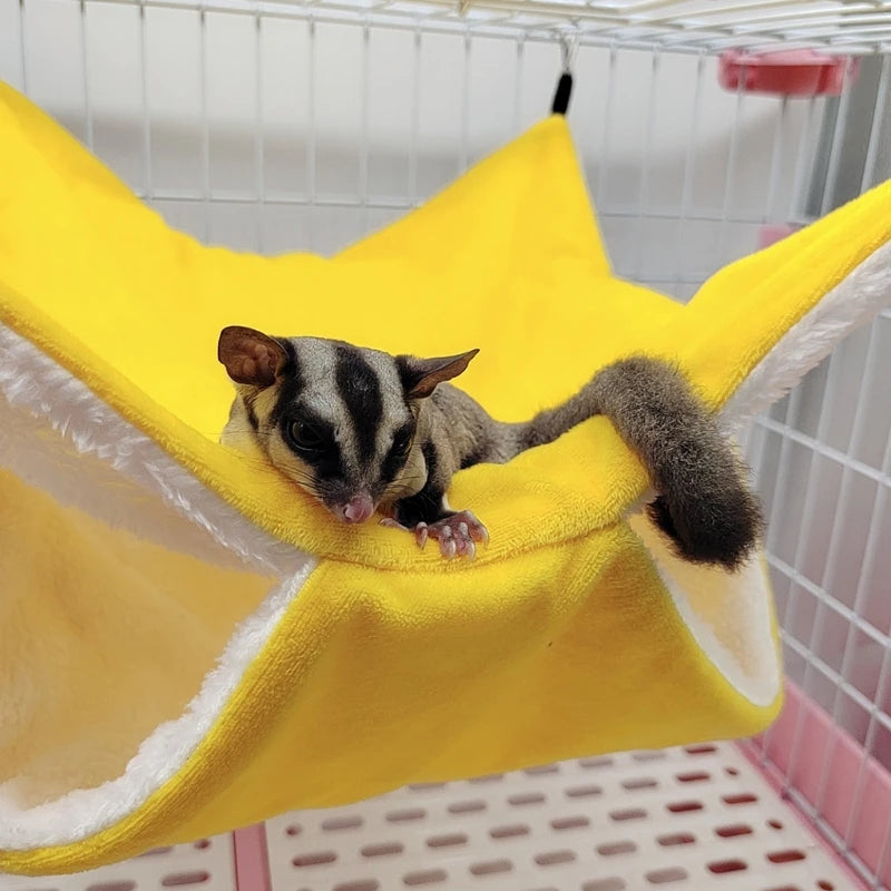 Double-Layer Hamster Hammock: Plush sleeping bag for small pets.