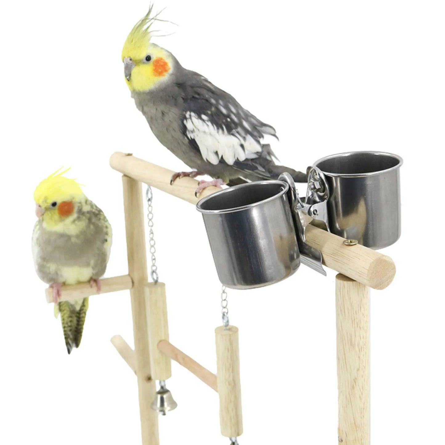 Wooden toy swing ladder: Enriching, durable accessory for birds.