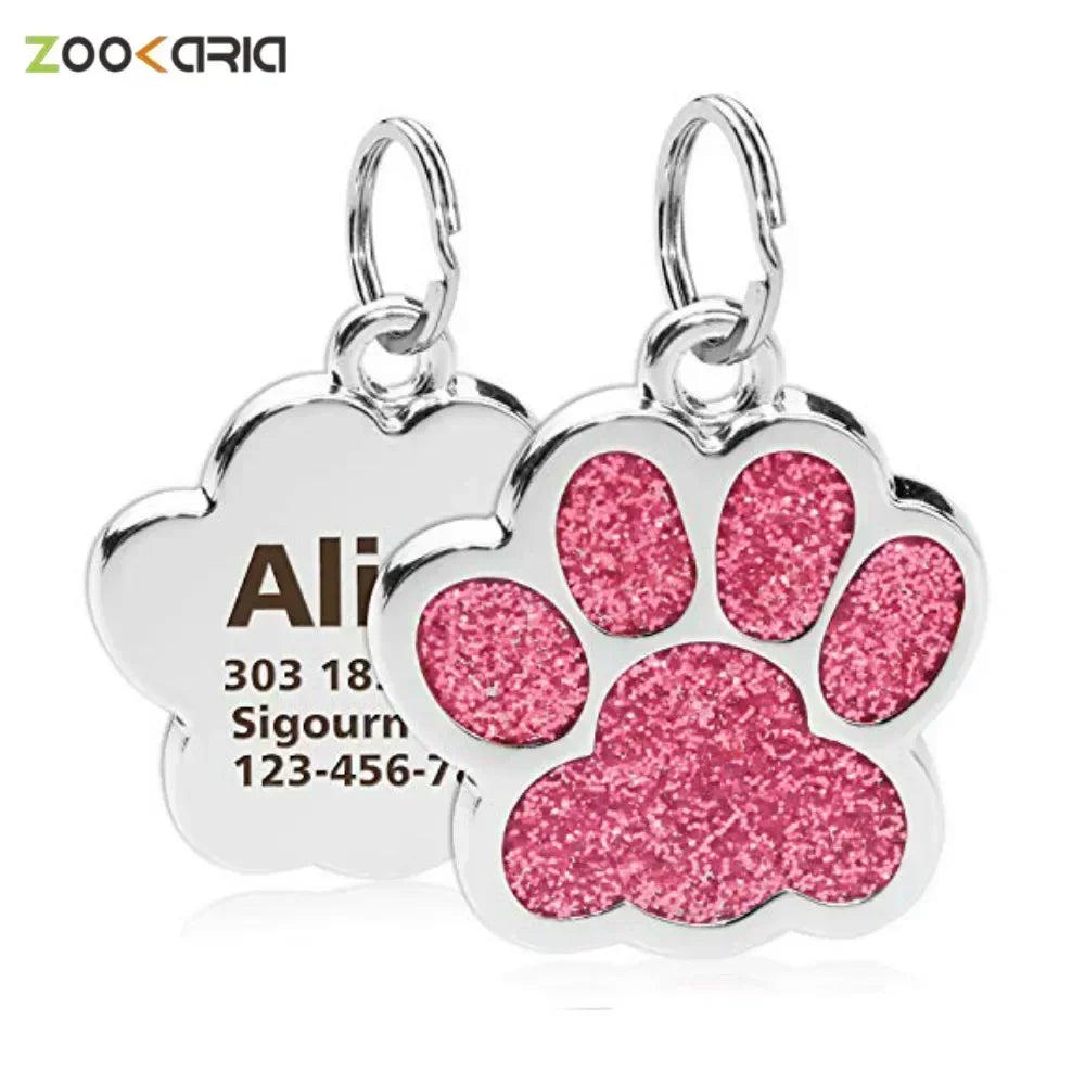 Personalized Dog Cat Tags: Engraved ID Name Collar Pendant