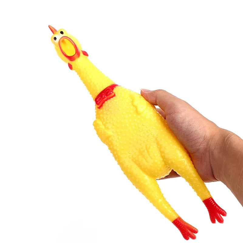 Pets Dog Squeak Toys: Screaming Chicken, Durable Rubber Vent