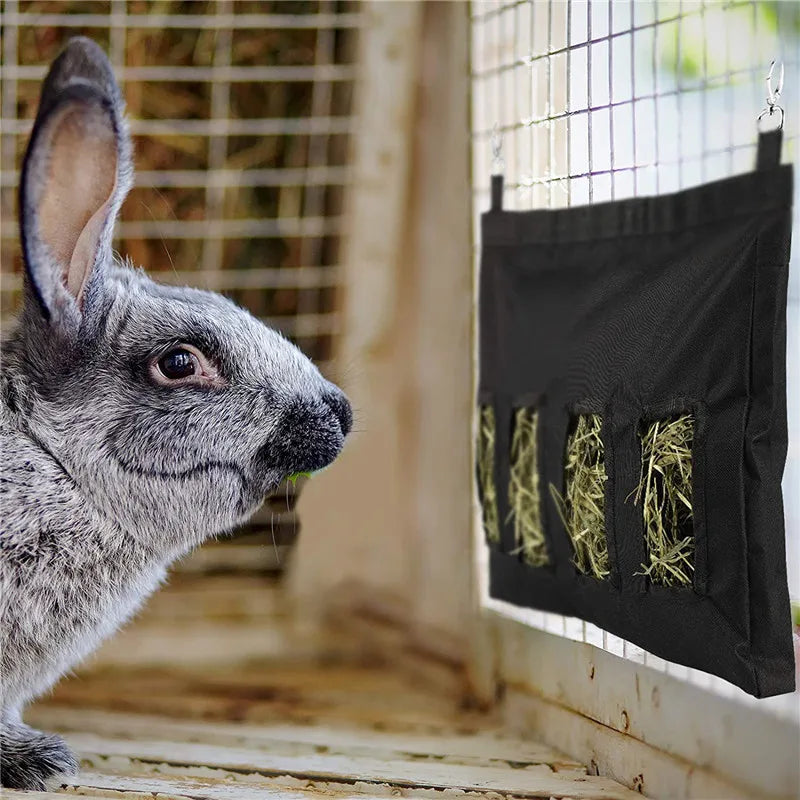 Rabbit Hay Feeder Bag: Hanging Hay Storage for Small Pets.
