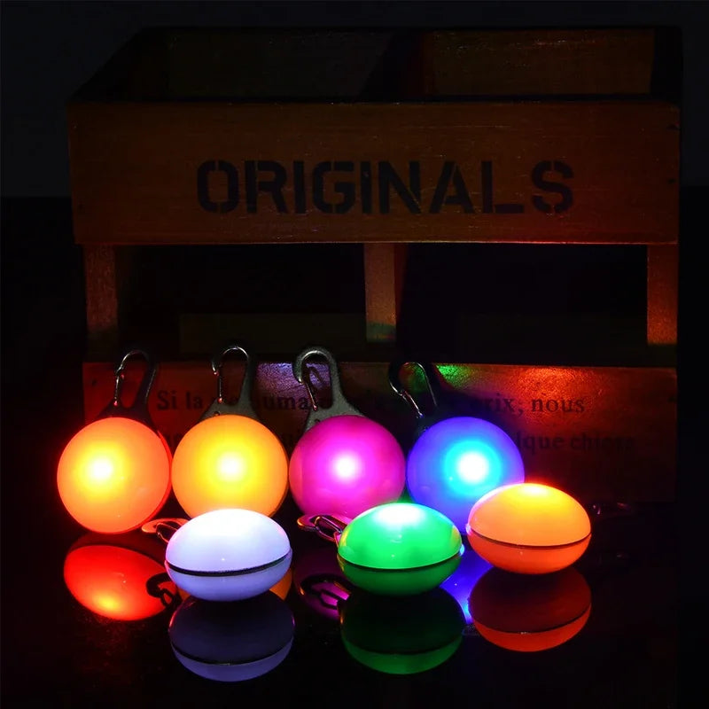 Luminous Dog Collar Pendant: Glowing Charm Lights, Night Walking Safety.