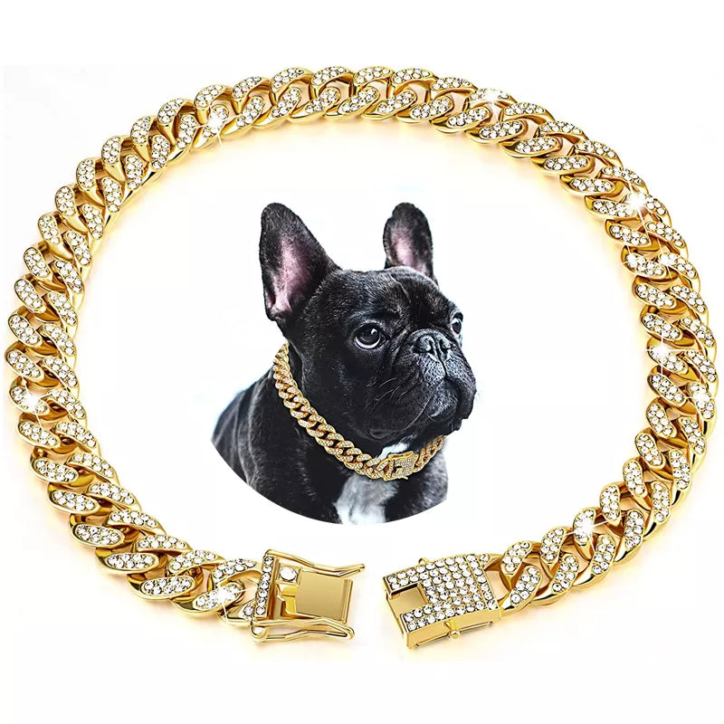 Gold Chain Dog Collar: Stylish Necklace for Pets