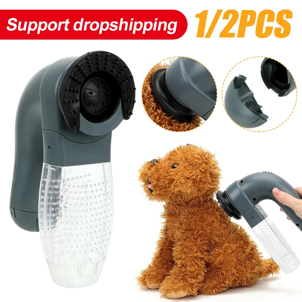 Portable Pet Hair Vacuum: Electric massage, cleaning tool.