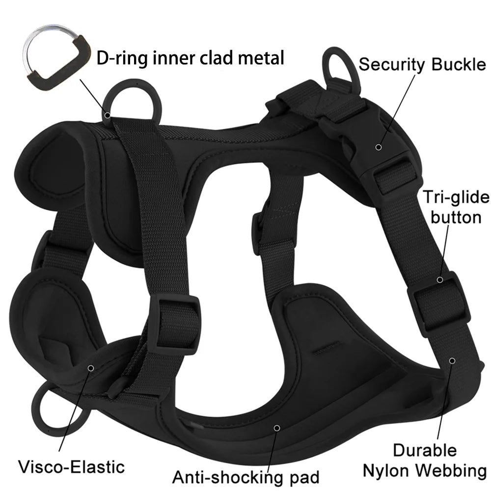Double Dog Leash: Comfortable PVC, adjustable chest strap, harness set.