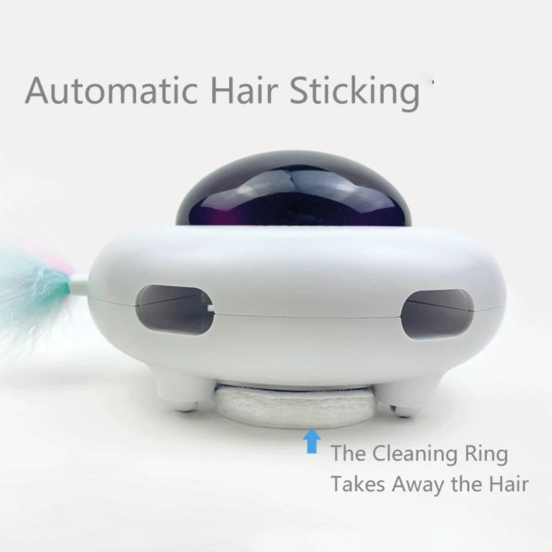 UFO Cat Teaser: Automatic rotating, eco-friendly, pet training toy.