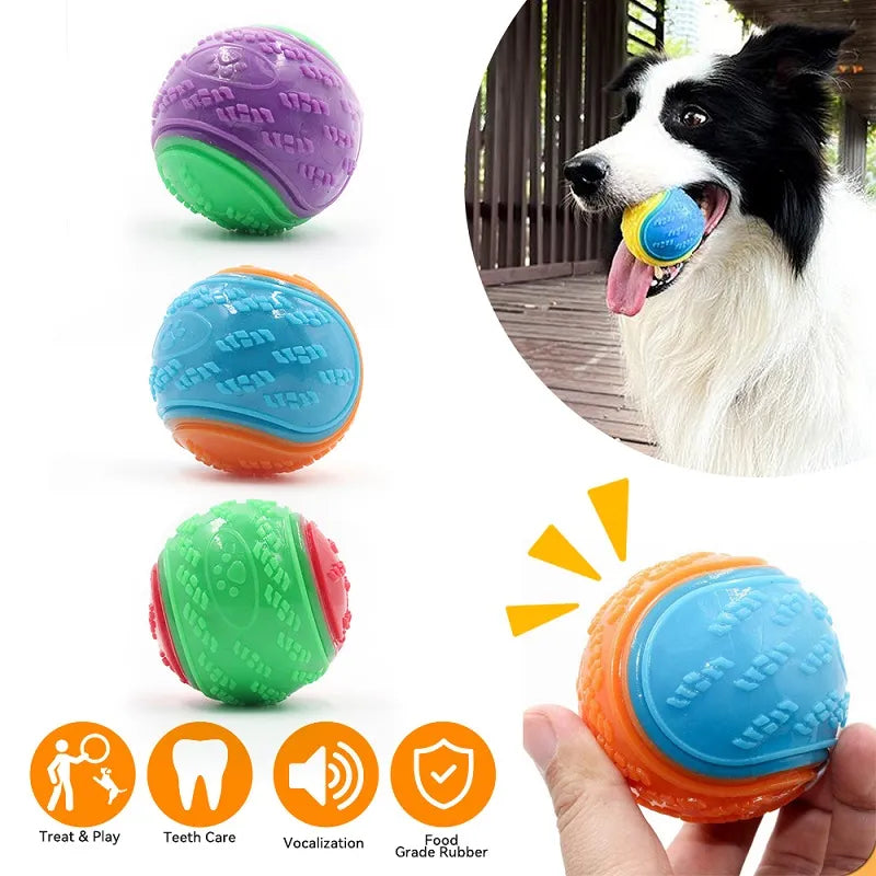 Interactive Dog Toys: Soft TPR material, teeth cleaning, squeaky ball.