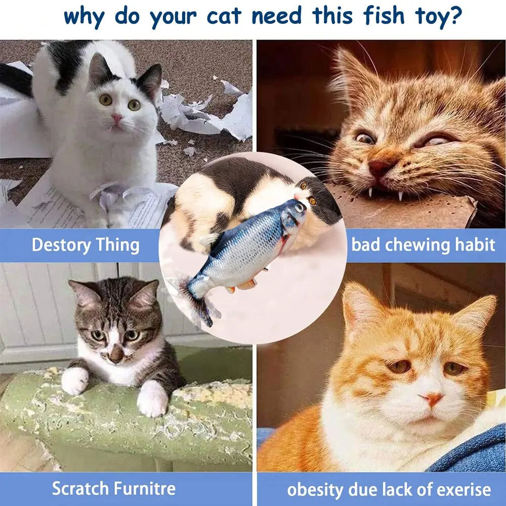 Soft Plush Fish Toy: USB Charger, 3D Simulation Dancing Wiggle
