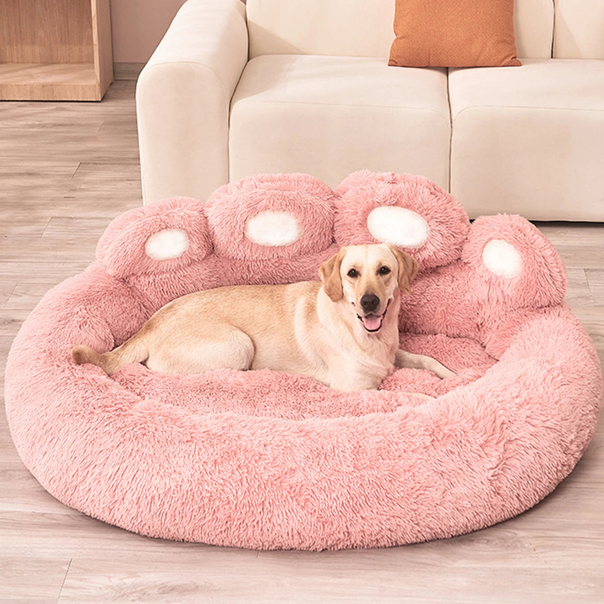 Plush Dog Bed: Luxurious resting spot for large dogs.