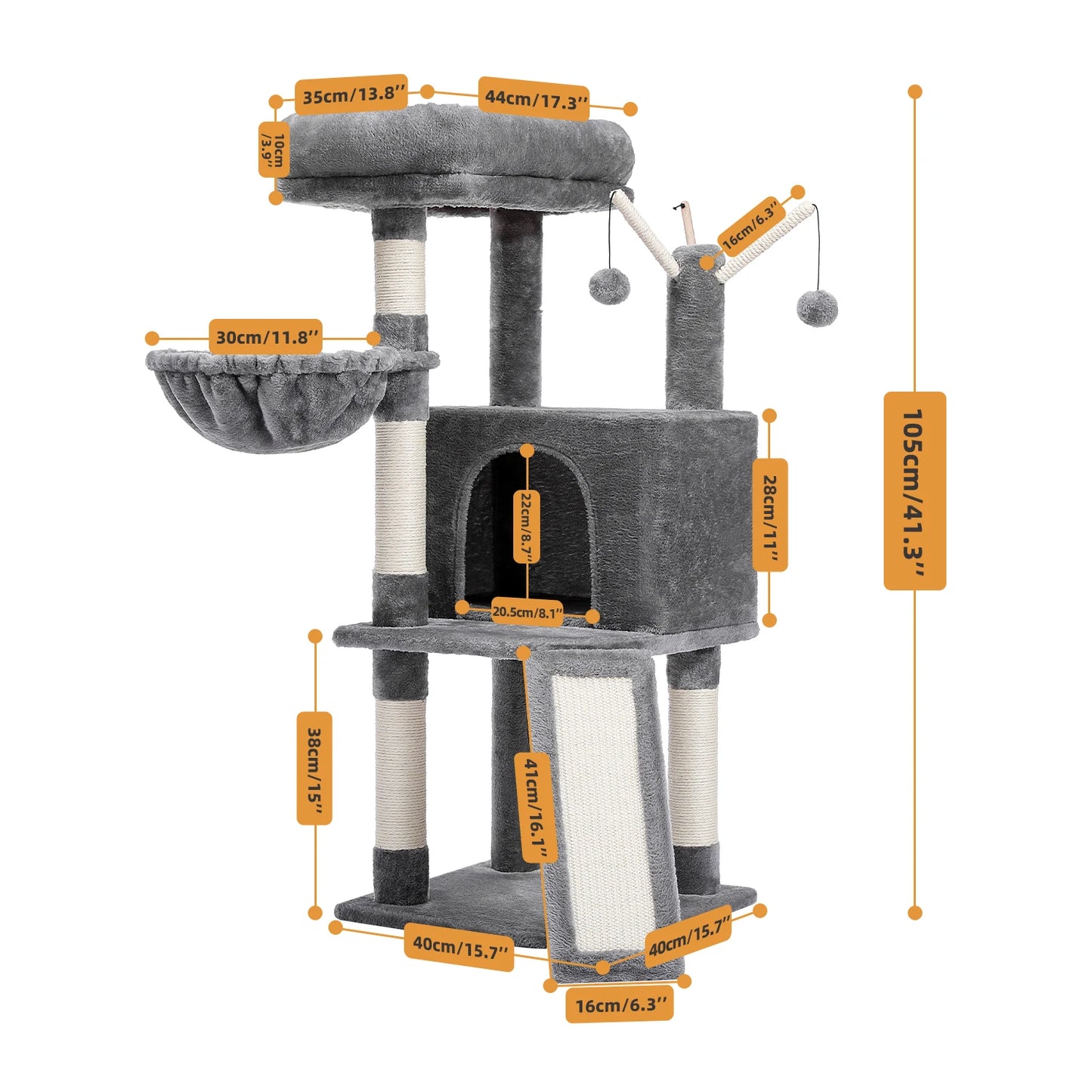 Scratching Tower: Home furniture, hammock, climbing frame, spacious perch.