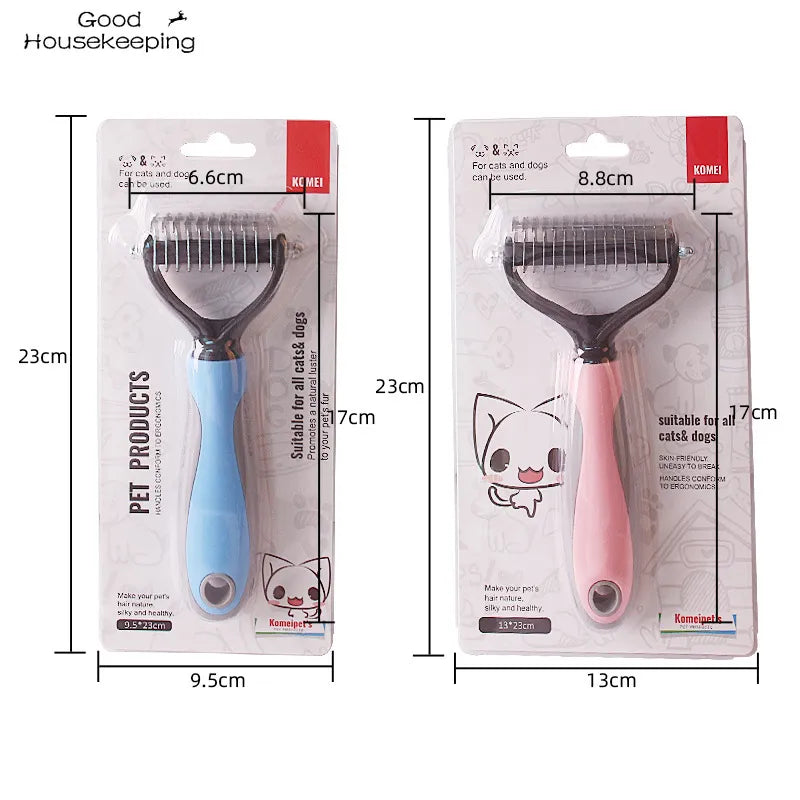 Fur Knot Cutter Grooming Tool: Double-Sided Hair Removal Comb