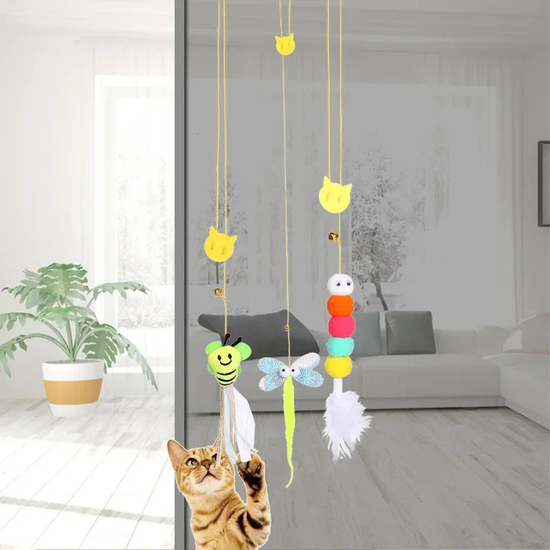 Retractable Cat Toy: Hanging Door Type, Scratch Rope, Elasticity