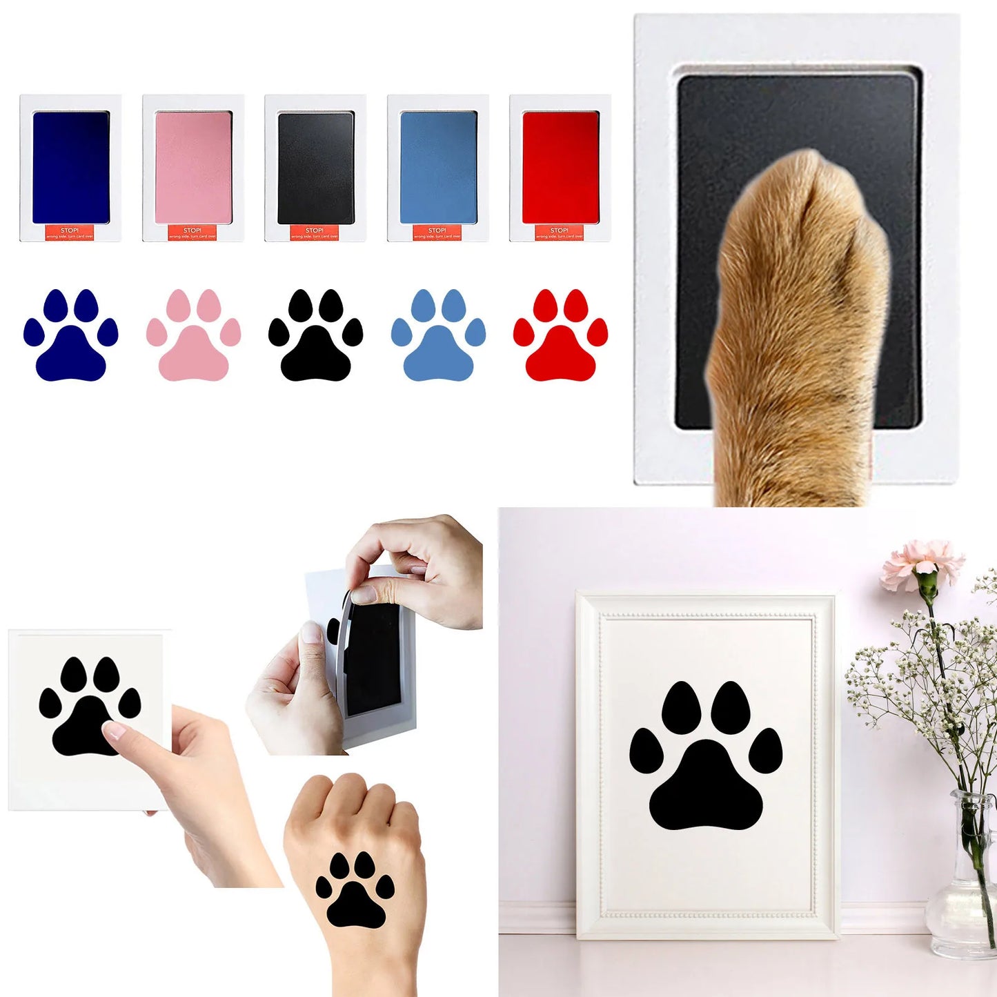 Paw Print Ink Pads: DIY Photo Frame Accessory, Newborn Souvenir