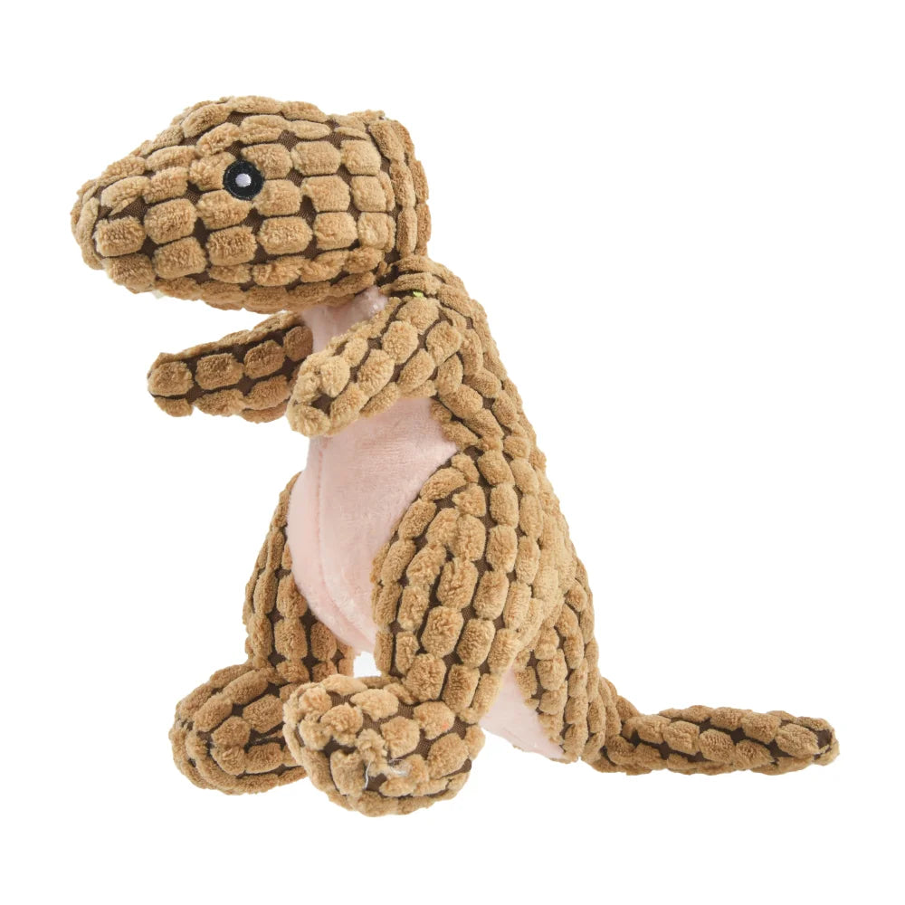 Plush Dinosaur Toys: Interactive, stuffing, small dog, chewable, pet supplies.