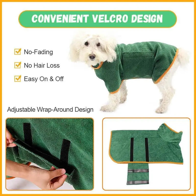 Dog Bathrobe, Quick-drying Towel, Cat Bathrobe, Super Absorbent, Pet Adjustable Fit Towel, Multiple Size Options