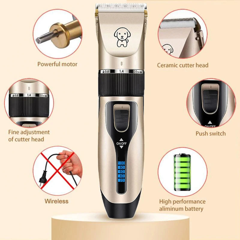 Dog Clippers: Cordless, professional grooming, for pets, rabbits.