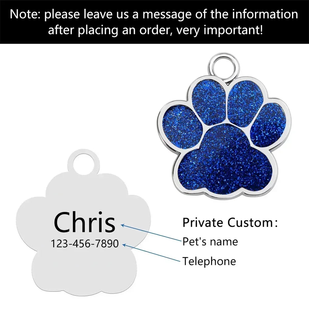 Personalized Dog Cat Tags: Engraved ID Name Collar Pendant