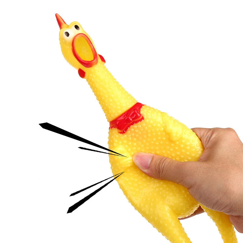 Pets Dog Squeak Toys: Screaming Chicken, Durable Rubber Vent