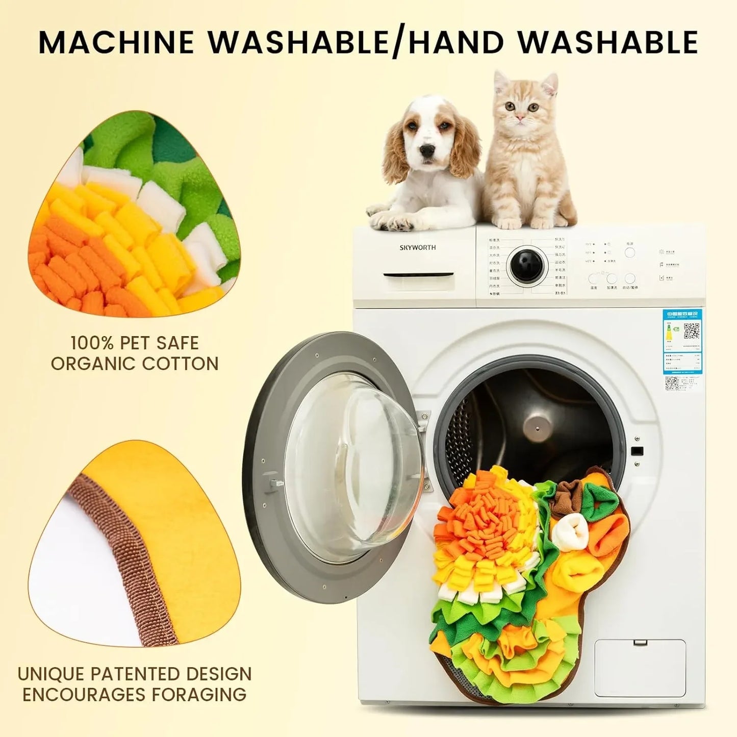 Sniff mat for dogs: Multi-functional feeding, boredom busters with treats.