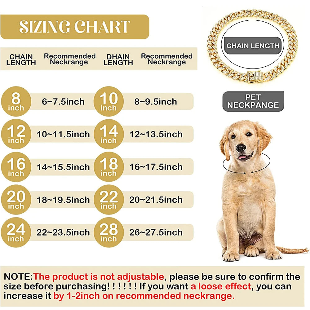 Gold Chain Dog Collar: Stylish Necklace for Pets