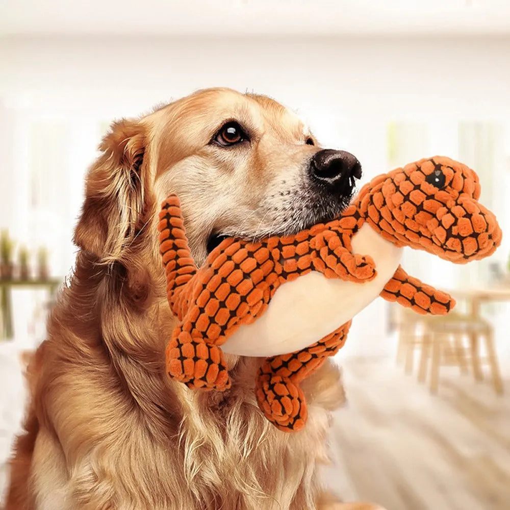 Plush Dinosaur Toys: Interactive, stuffing, small dog, chewable, pet supplies.