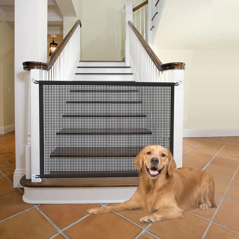 Pet Barrier Fence: Isolated Network, Folding Mesh Playpen, Safety Gate