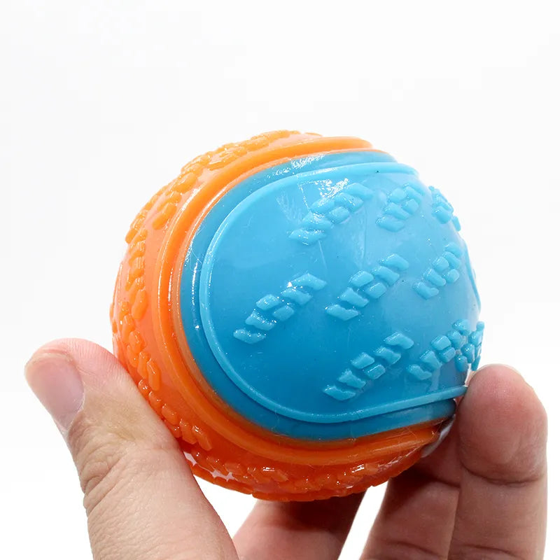 Interactive Dog Toys: Soft TPR material, teeth cleaning, squeaky ball.