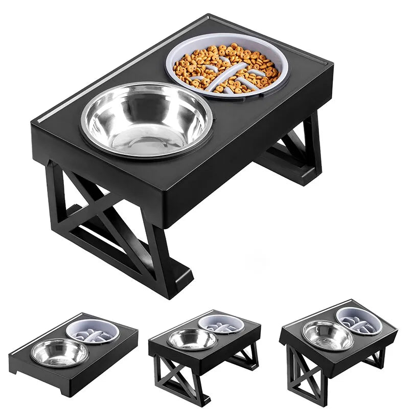 Elevated Dog Bowls: Adjustable height, slow feeder, for medium-big dogs.