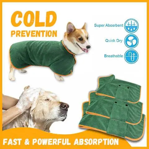 Dog Bathrobe, Quick-drying Towel, Cat Bathrobe, Super Absorbent, Pet Adjustable Fit Towel, Multiple Size Options