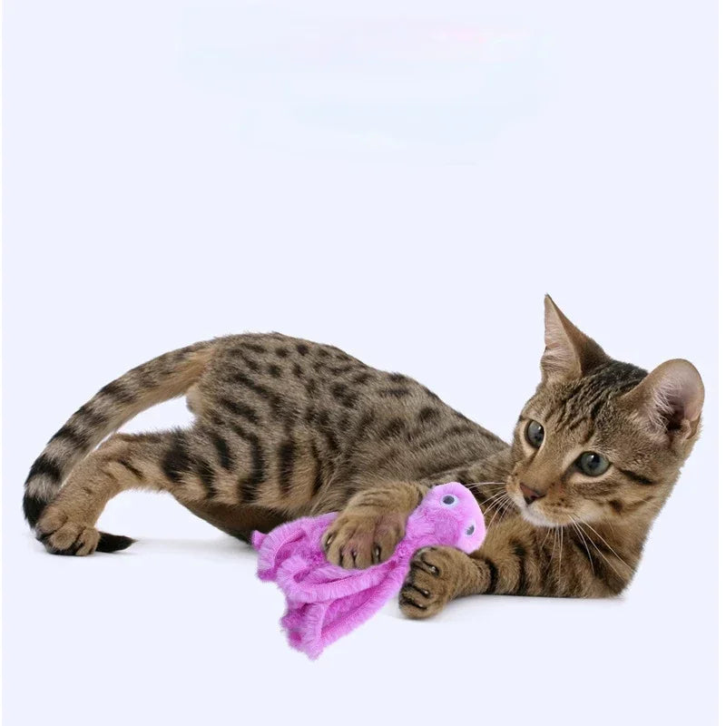 Cat Plush Toy: Retractable octopus toy for cats.