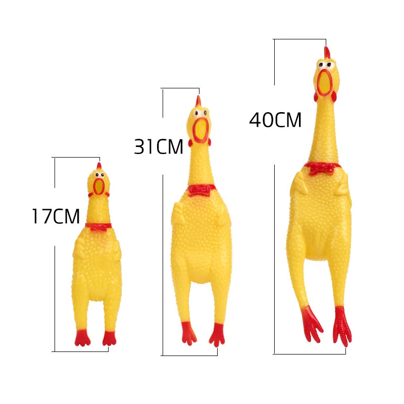 Pets Dog Squeak Toys: Screaming Chicken, Durable Rubber Vent