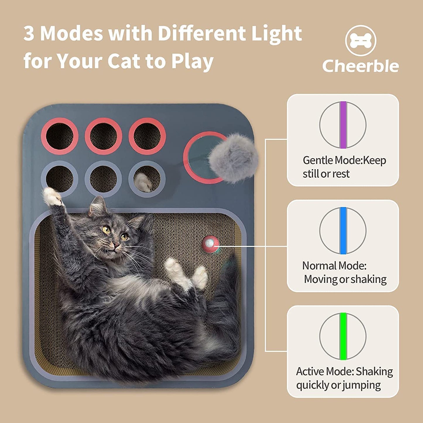Cat Ball Board Game: Interactive 3-in-1 Toy for Playful Cats