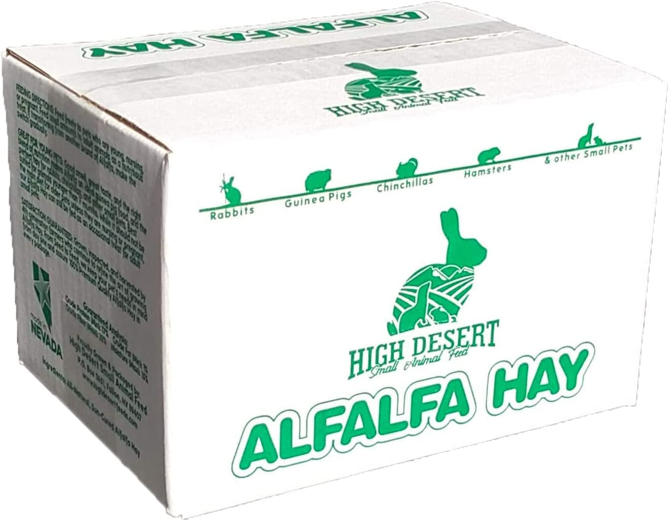 High Desert Alfalfa Hay: Dried Natural Hay for Rabbits, Guinea Pigs, Chinchillas, Ferrets - Protein and Fiber Rich - Healthy Pet Food