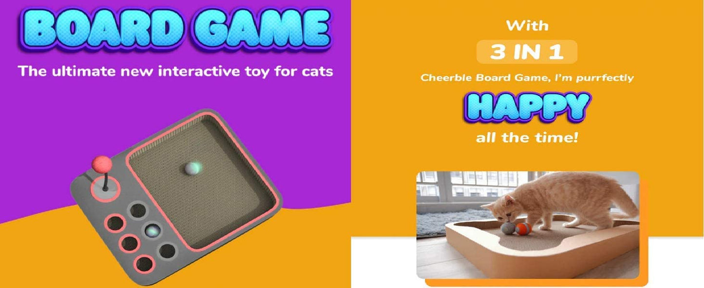 Cat Ball Board Game: Interactive 3-in-1 Toy for Playful Cats