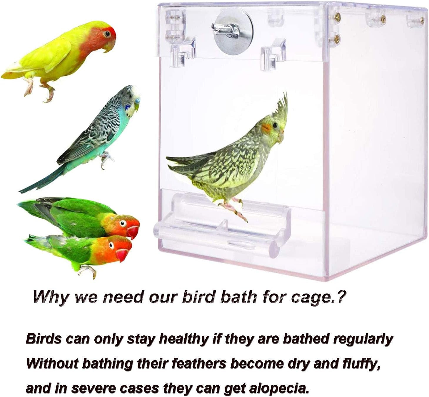 Bird Bath: No-Leakage Hanging Bathtub for Cage, Shower Accessory