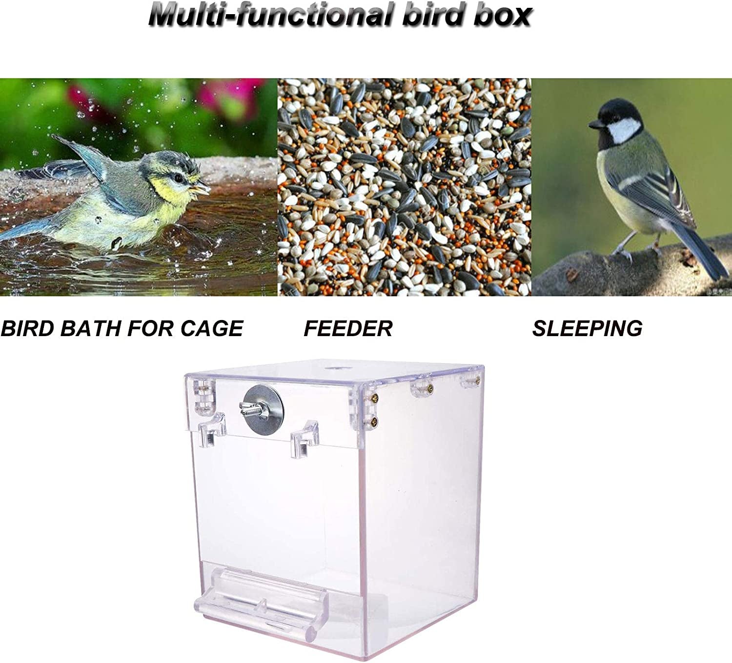 Bird Bath: No-Leakage Hanging Bathtub for Cage, Shower Accessory