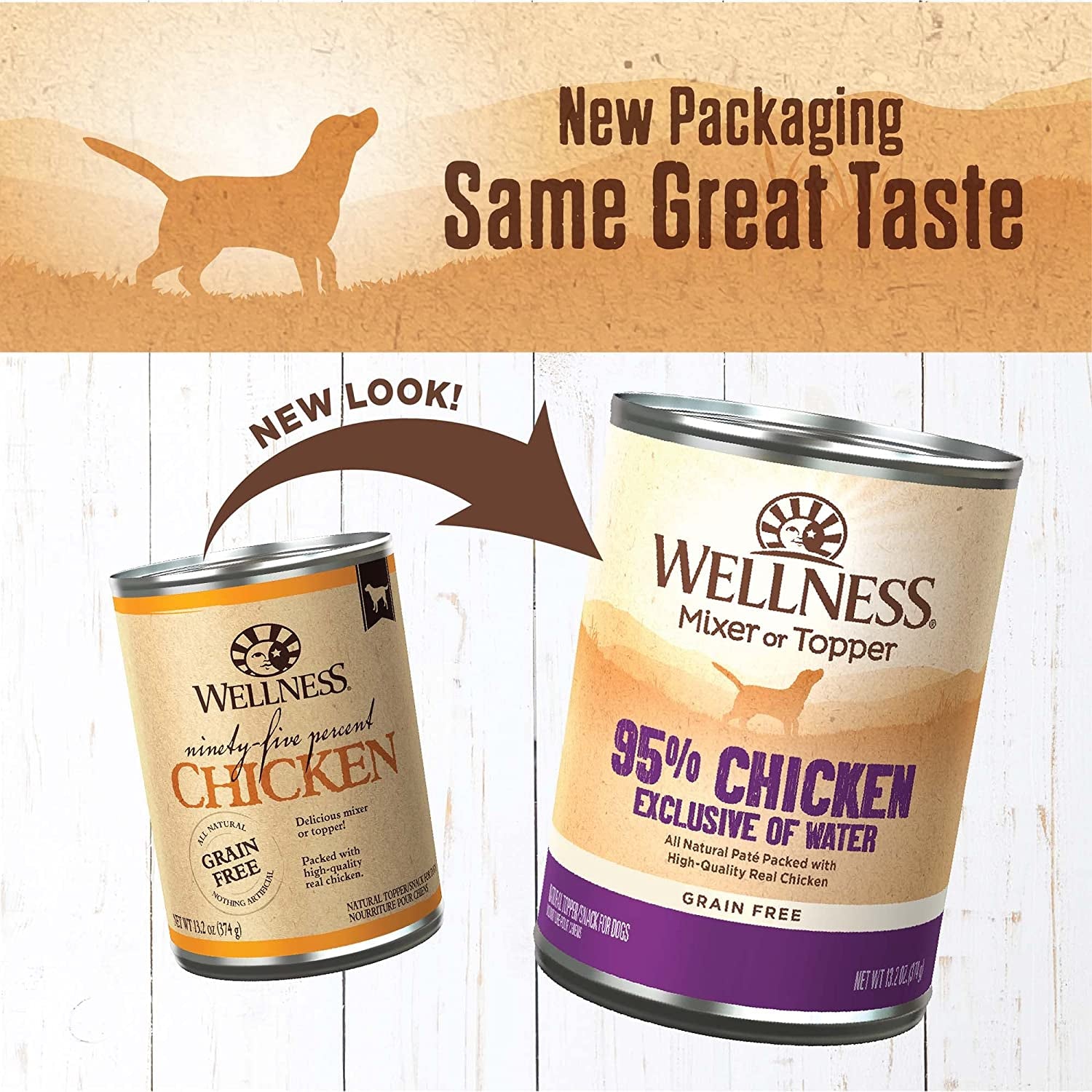 Natural Wet Dog Food: 95% Chicken, Grain-Free, 13.2-Ounce Can (Pack of 12)