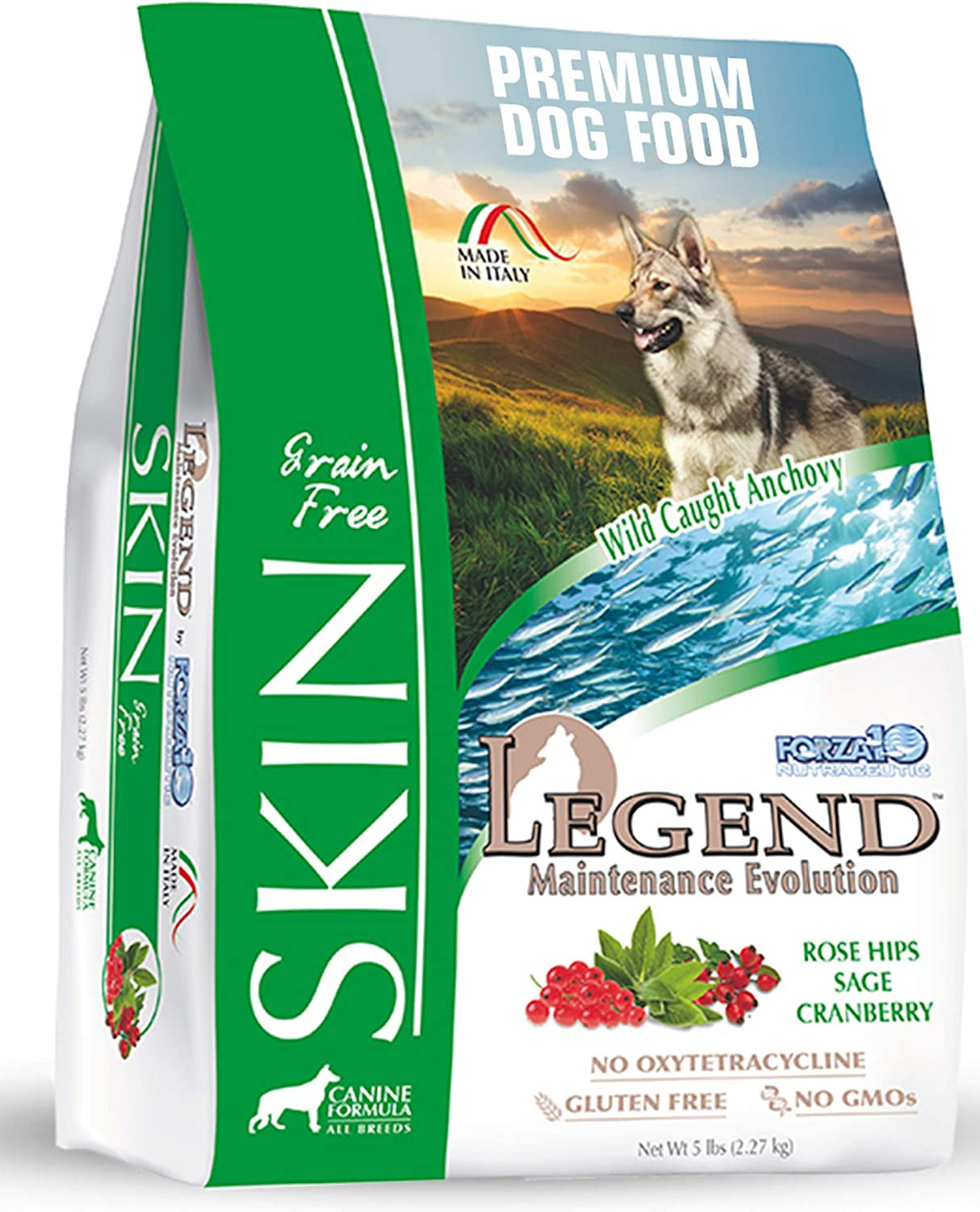 Sensitive Skin Dog Food: Grain-Free, Curative Herbs, Anchovy Flavor, 5lb Pack